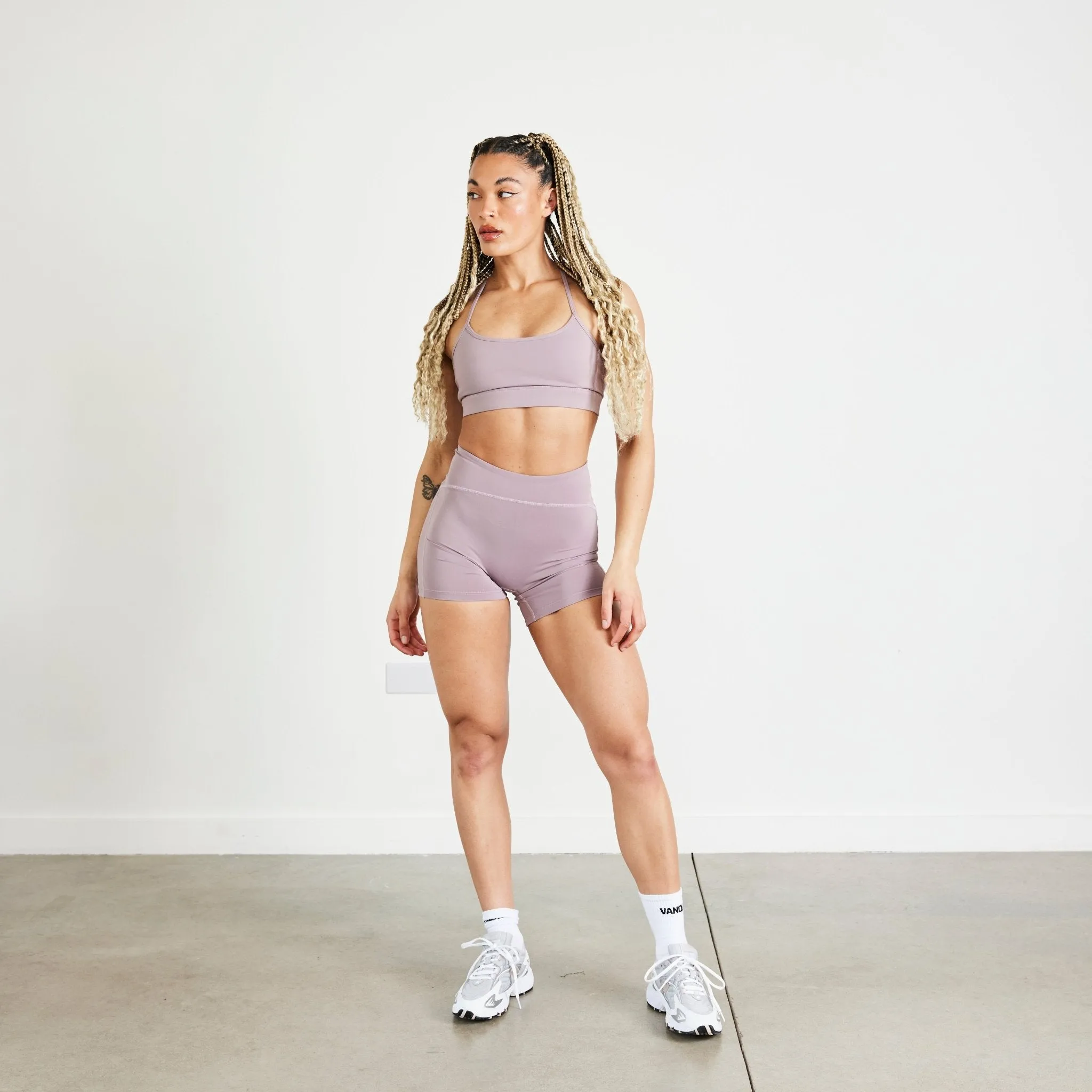 Vanquish Evolve Truffle Lilac High Waisted Shorts