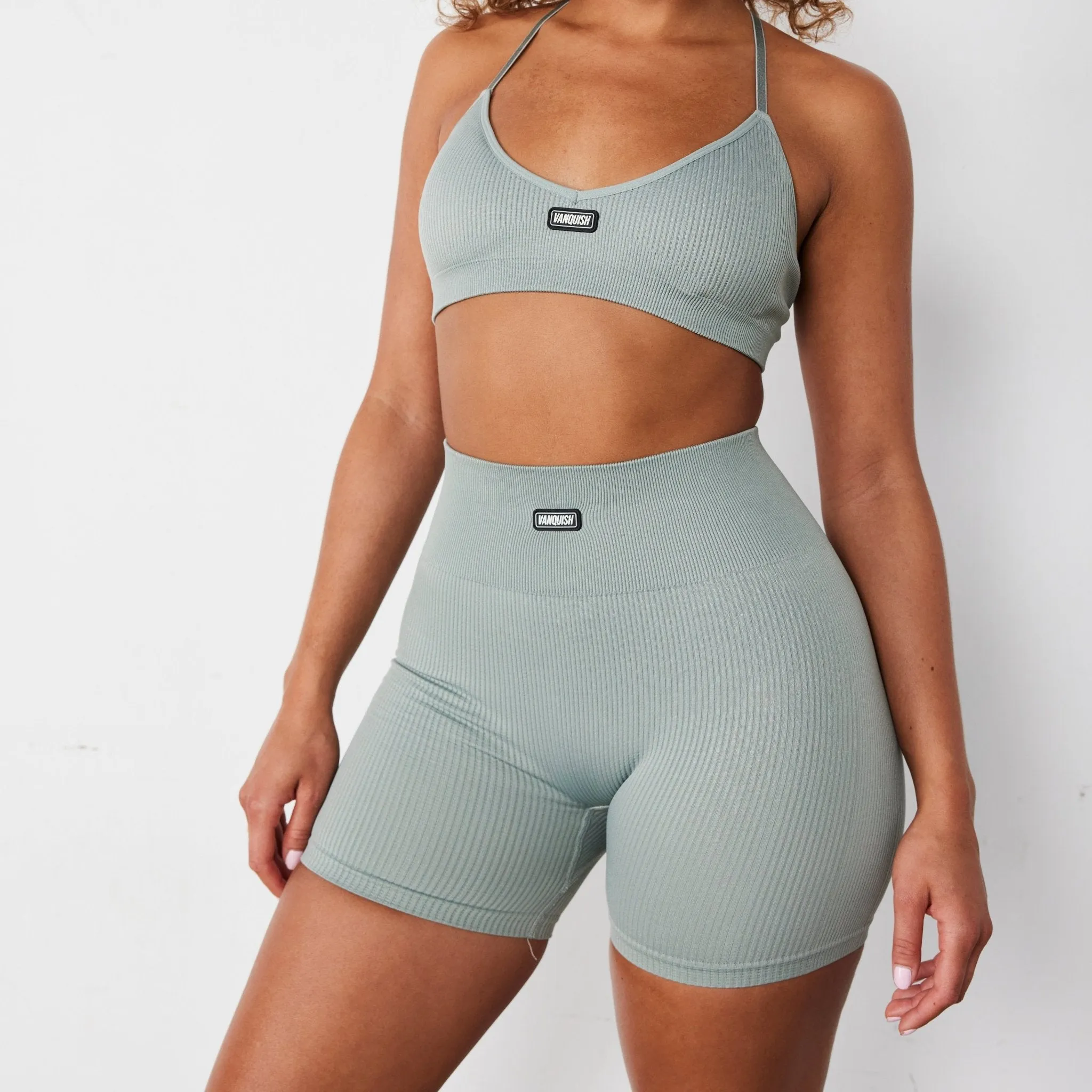 Vanquish Ribbed Seamless Slate Grey Shorts