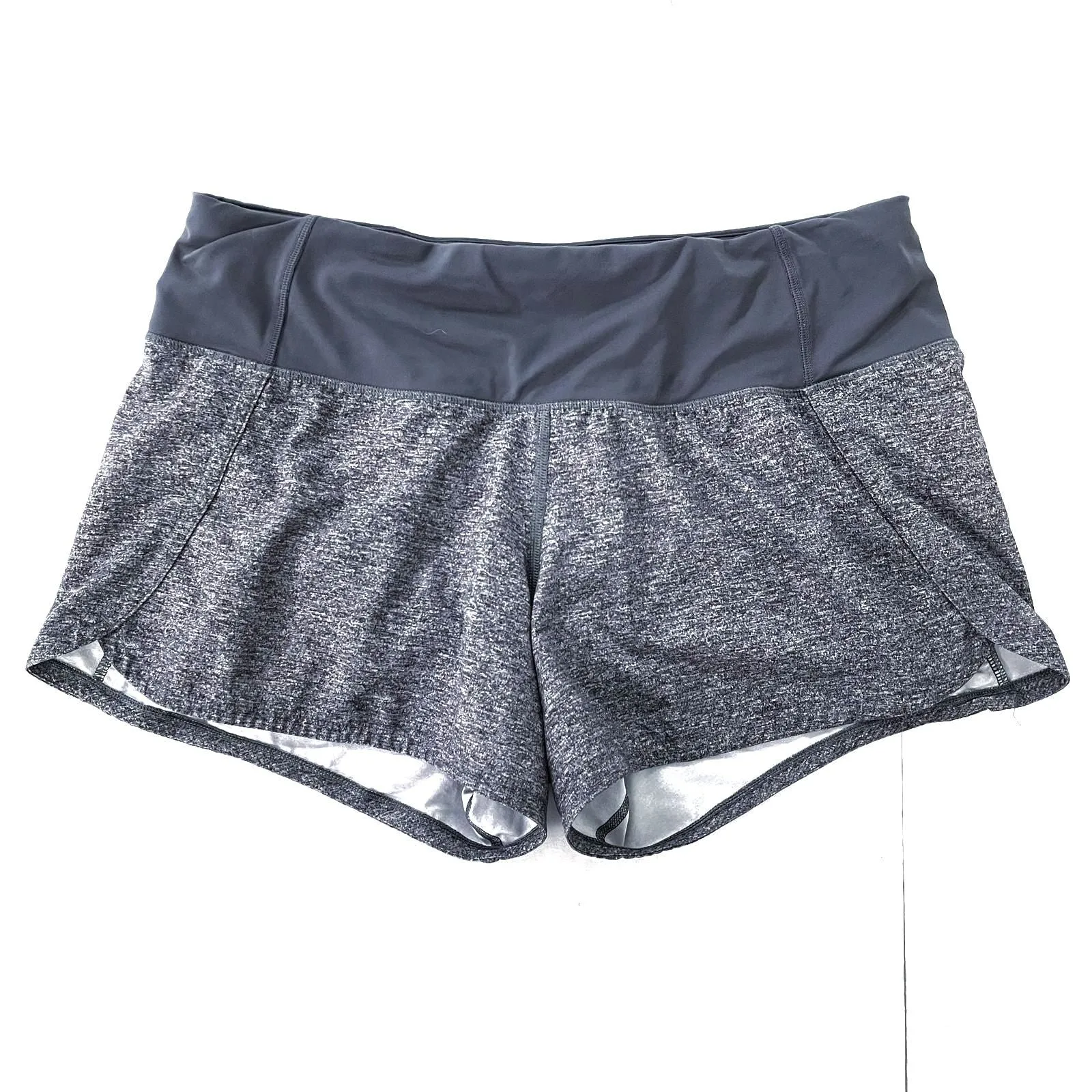 Wmns Lululemon Gray Heather Run Times II Athletic Shorts Sz 6